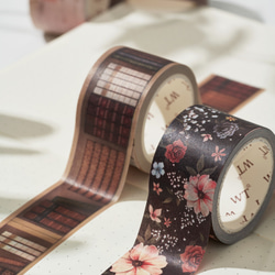5巻 海外和紙テープ 学術研究所 和紙マスキングテープ(剥離紙付き) クラシカル 花 バイオリン 本 装飾系 海外マステ 5枚目の画像