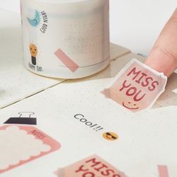 5巻 海外和紙テープ Emoji日記 和紙マスキングテープ(剥離紙付き) 装飾系 海外マステ 和紙膠帶 WT54 2枚目の画像