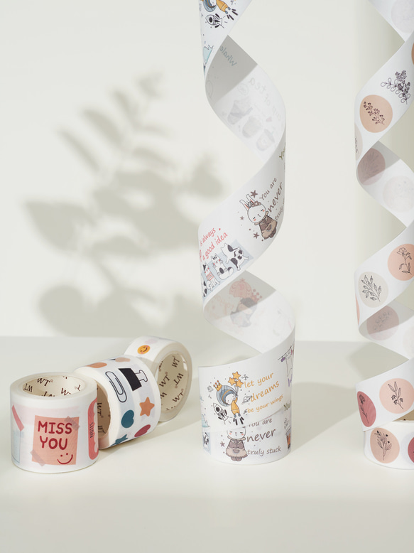 5巻 海外和紙テープ Emoji日記 和紙マスキングテープ(剥離紙付き) 装飾系 海外マステ 和紙膠帶 WT54 5枚目の画像