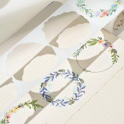 3巻 海外和紙テープ 花間語 和紙マスキングテープ(剥離紙付き) 花 葉 植物 装飾系 海外マステ 和紙膠帶 WT57 3枚目の画像