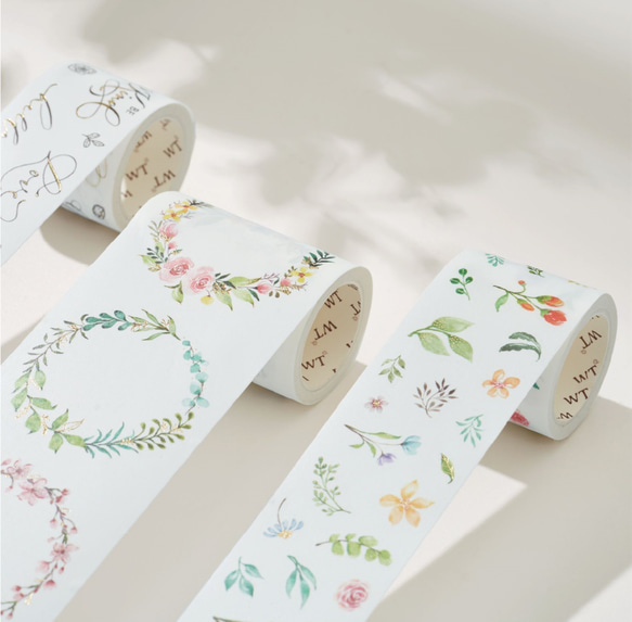 3巻 海外和紙テープ 花間語 和紙マスキングテープ(剥離紙付き) 花 葉 植物 装飾系 海外マステ 和紙膠帶 WT57 8枚目の画像
