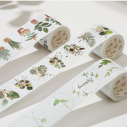3巻 海外和紙テープ 流金樹影 和紙マスキングテープ(剥離紙付き) 花 葉 植物 鉢植え 装飾系 海外マステ 和紙膠帶 7枚目の画像