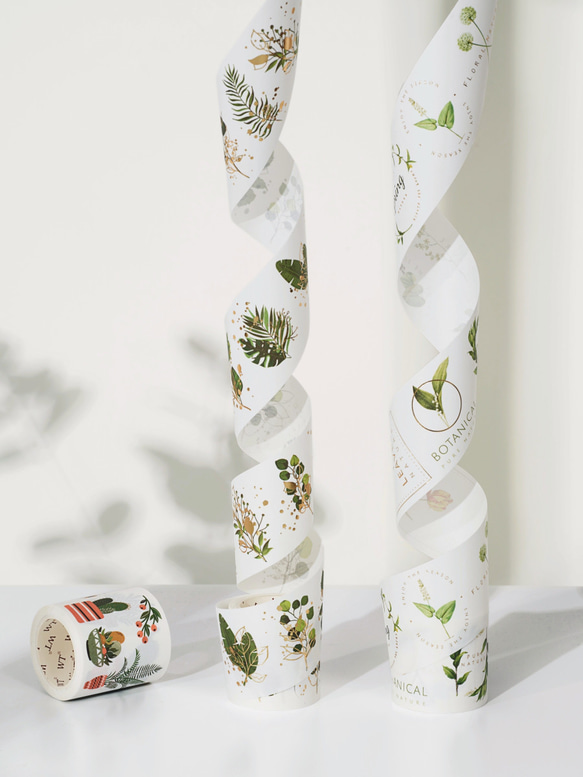 3巻 海外和紙テープ 流金樹影 和紙マスキングテープ(剥離紙付き) 花 葉 植物 鉢植え 装飾系 海外マステ 和紙膠帶 3枚目の画像