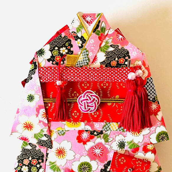 着物のお祝い袋536 ご祝儀袋　ピンク地　桜 2枚目の画像