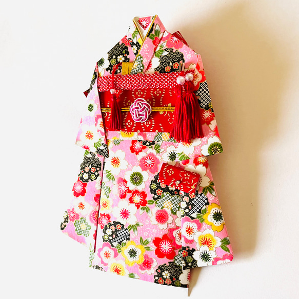 着物のお祝い袋536 ご祝儀袋　ピンク地　桜 3枚目の画像