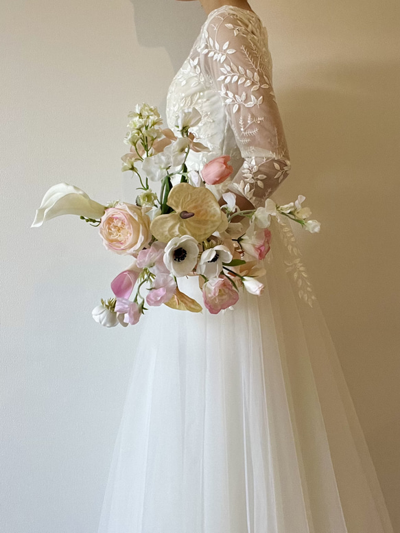 高級アーティフィシャルフラワーブーケF08 造花ブーケウェディングブーケ