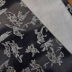 【受注製作】弓道　弓巻き　鳥獣戯画　弓矢遊び　墨黒 2枚目の画像