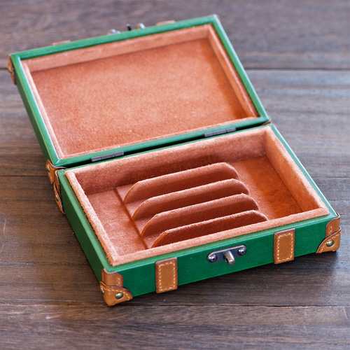 クラシカルなトランクのような万年筆ケース カラーオーダー ペンケース