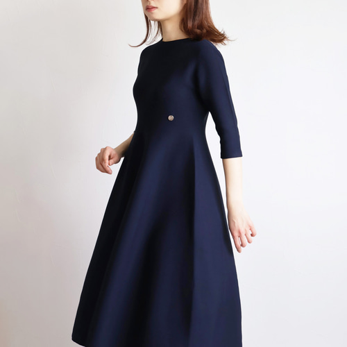 Jolie Mignon 五分袖　ホールガーメント　ワンピース　ネイビー ブログ記事一覧｜jolie mignon｜上質で洗練された大人の服
