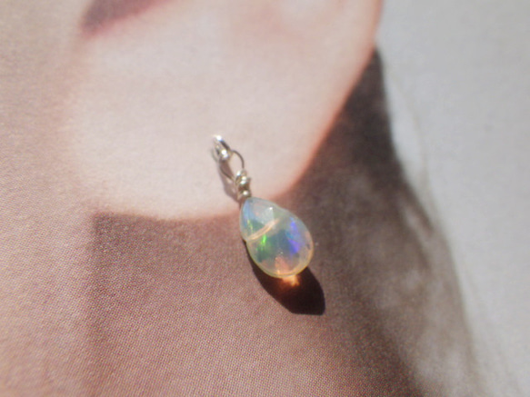 *sv925*Ethiopian Opal Swing Earrings エチオピア産ウェロオパール☆アメリカンピアス 9枚目の画像