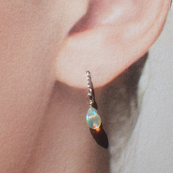 *sv925*Ethiopian Opal Swing Earrings エチオピア産ウェロオパール☆アメリカンピアス 4枚目の画像