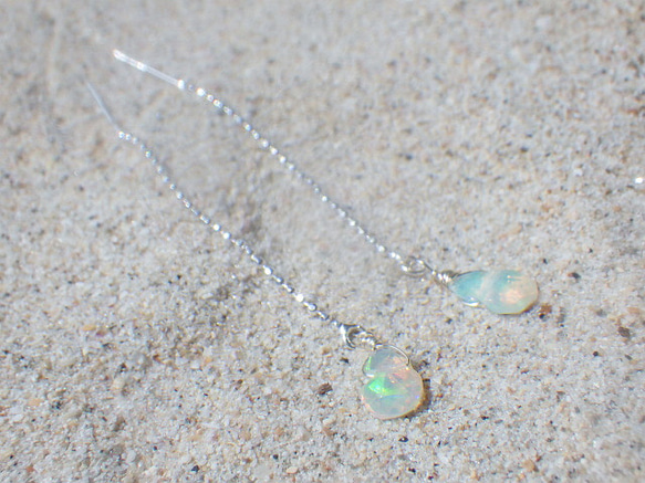 *sv925*Ethiopian Opal Swing Earrings エチオピア産ウェロオパール☆アメリカンピアス 6枚目の画像