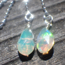 *sv925*Ethiopian Opal Swing Earrings エチオピア産ウェロオパール☆アメリカンピアス 7枚目の画像