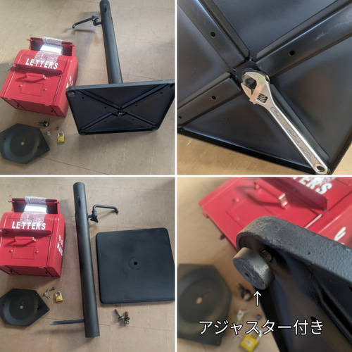 可愛らしい赤いポスト アンティーク ポストと立水栓 表札 自立式 可愛らしい赤いポスト アンティーク ポストと立水栓 表札 自立式
