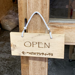 クラシック木製看板 OPEN CLOSED 吊り下げ ローシェンナオレンジ
