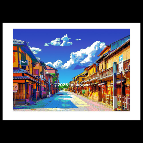 アートポスター】京都 花見小路通りの風景（作品No.494） 写真