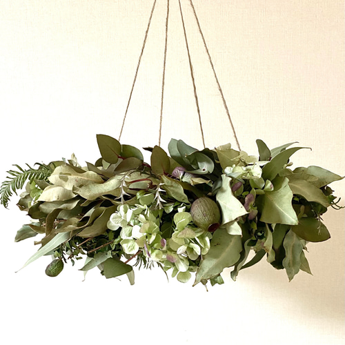 ユーカリと紫陽花のフライングリース