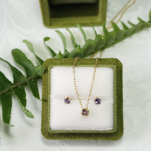 小さな ベゼルネックレスセット 3mm カラーチェンジ  