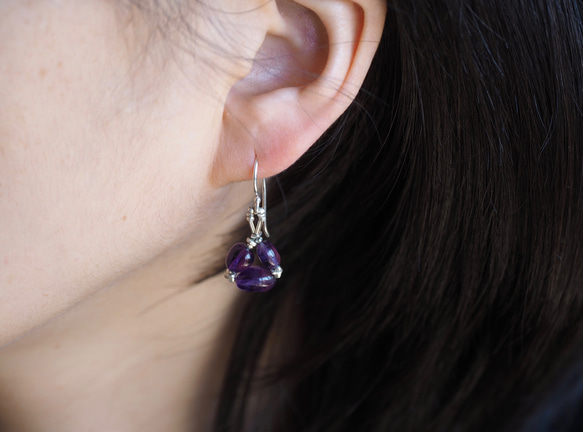 -Amethyst- silver <pierce・earrings> 4枚目の画像