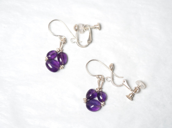 -Amethyst- silver <pierce・earrings> 5枚目の画像