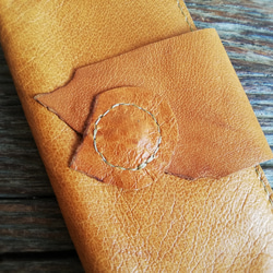 【vintage】simple wallet　檜皮色　ピッグスキンレザー 5枚目の画像