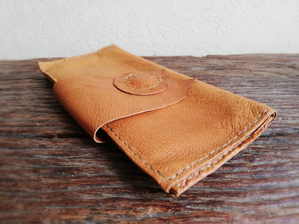 【vintage】simple wallet　檜皮色　ピッグスキンレザー 8枚目の画像
