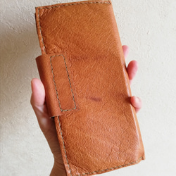 【vintage】simple wallet　檜皮色　ピッグスキンレザー 2枚目の画像