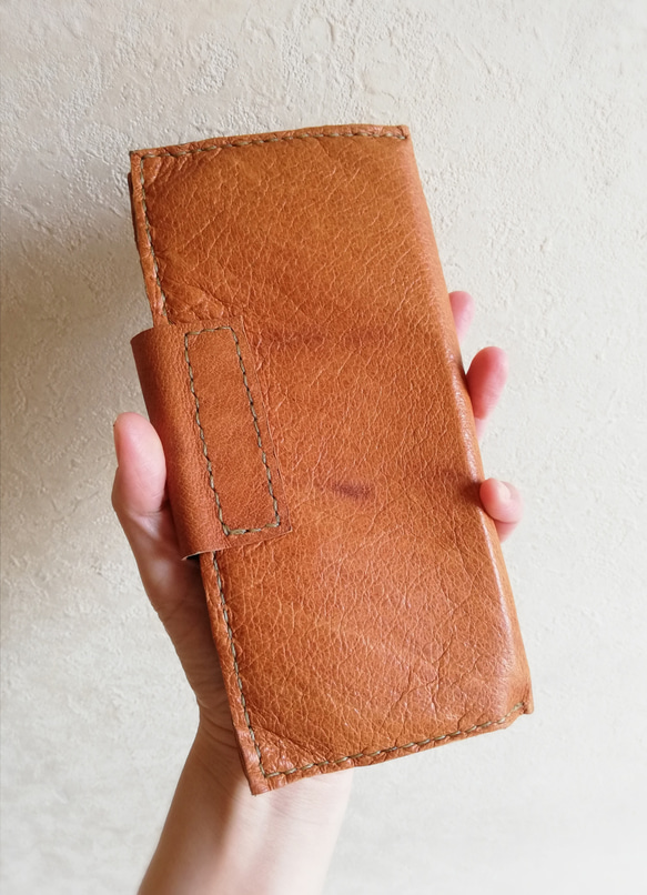 【vintage】simple wallet　檜皮色　ピッグスキンレザー 2枚目の画像
