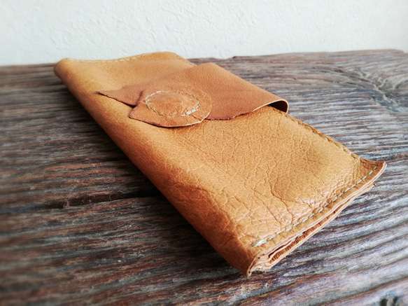 【vintage】simple wallet　檜皮色　ピッグスキンレザー 6枚目の画像