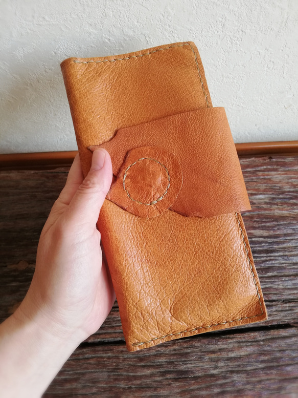 【vintage】simple wallet　檜皮色　ピッグスキンレザー 18枚目の画像