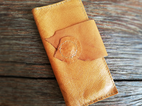 【vintage】simple wallet　檜皮色　ピッグスキンレザー 4枚目の画像