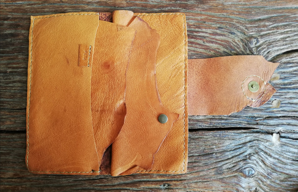 【vintage】simple wallet　檜皮色　ピッグスキンレザー 13枚目の画像