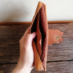 【vintage】simple wallet　檜皮色　ピッグスキンレザー 15枚目の画像