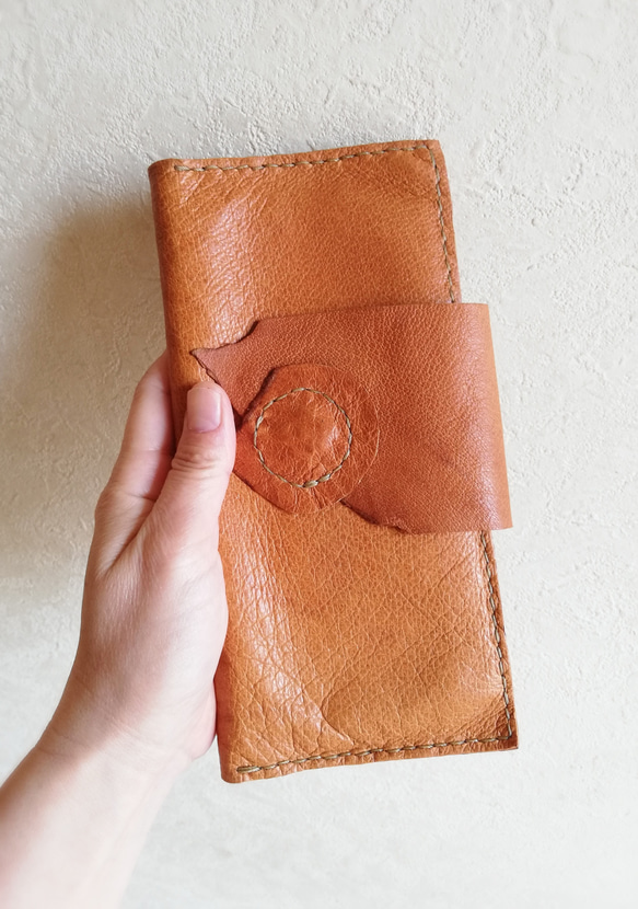 【vintage】simple wallet　檜皮色　ピッグスキンレザー 1枚目の画像