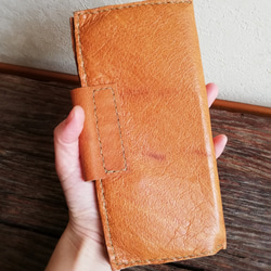 【vintage】simple wallet　檜皮色　ピッグスキンレザー 20枚目の画像