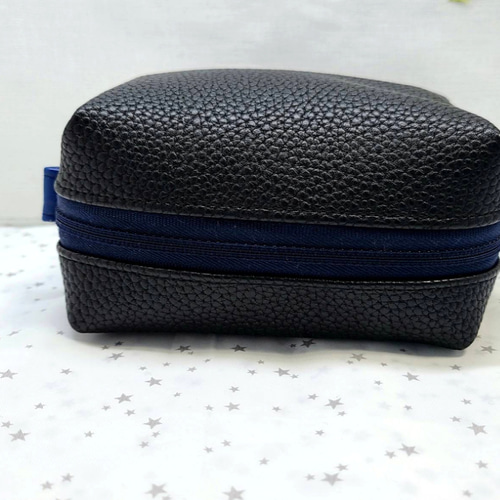 合皮生地BOXポーチ コスメポーチ 母の日プレゼント ハンドメイド