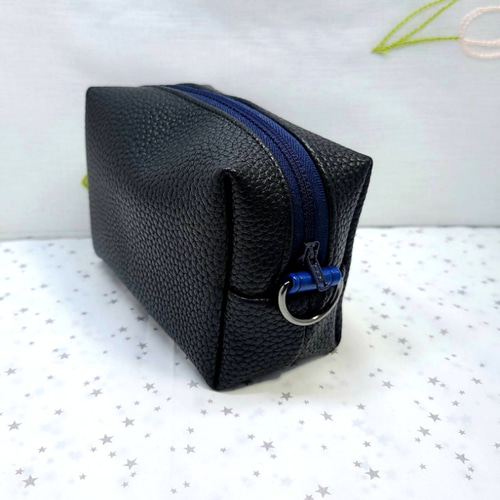 合皮生地BOXポーチ コスメポーチ 母の日プレゼント ハンドメイド