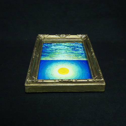 油絵 油彩 油彩画 絵 絵画 ミニ絵画【月の海】 絵画 HR 通販