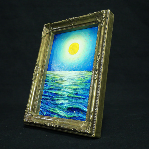 油絵 油彩 油彩画 絵 絵画 ミニ絵画【月の海】 絵画 HR 通販