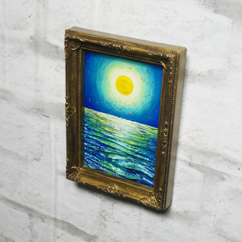 油絵 油彩 油彩画 絵 絵画 ミニ絵画【月の海】 絵画 HR 通販