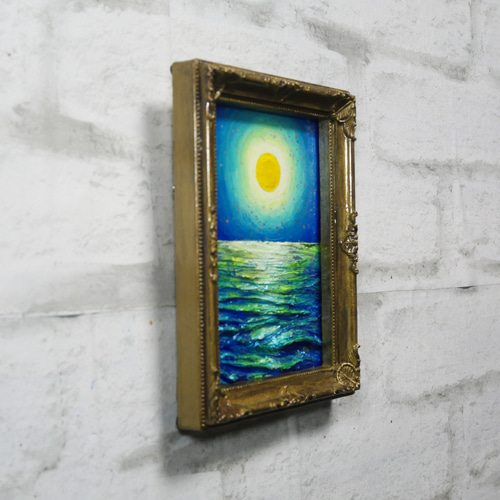 油絵 油彩 油彩画 絵 絵画 ミニ絵画【月の海】 絵画 HR 通販