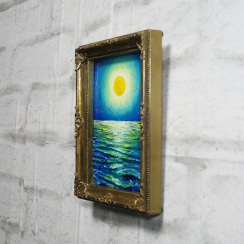 油絵 油彩 油彩画 絵 絵画 ミニ絵画【月の海】 絵画 HR 通販