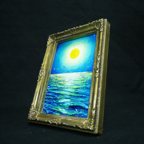 油絵 油彩 油彩画 絵 絵画 ミニ絵画【月の海】 絵画 HR 通販