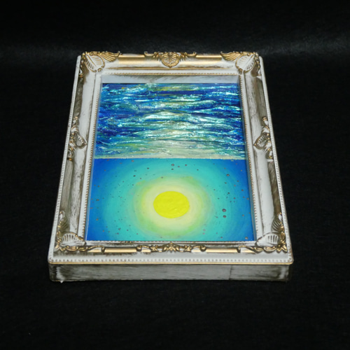 油絵 油彩 油彩画 絵画 絵 円形【ハートの海】 | HIROSHI1990