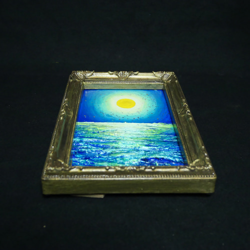 油絵 油彩 油彩画 絵 絵画 ミニ絵画【月の海】 絵画 HR 通販