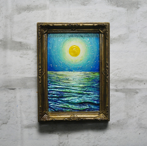 油絵 油彩 油彩画 絵 絵画 ミニ絵画【月の海】 絵画 HR 通販