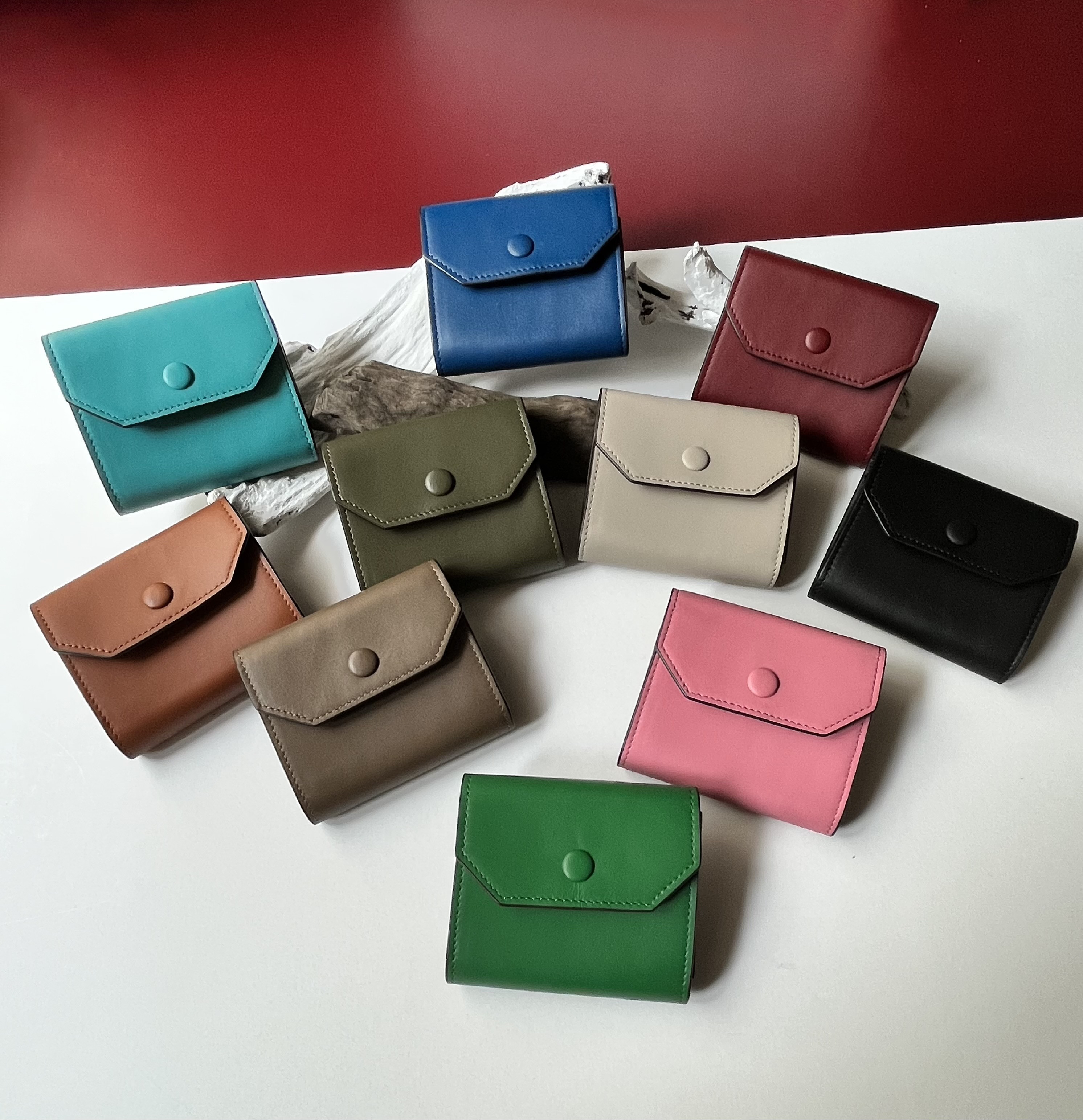 春財布　新調　名入れ可　上質本革　二つ折り財布　カード財布　小銭入れ　名入れミニウォレット　軽量　キャッシュレス