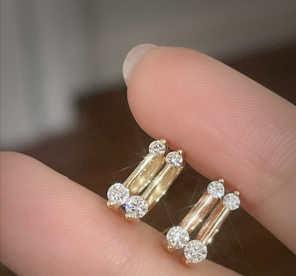 天然ダイヤモンドピアス0.3ct　k18 4枚目の画像