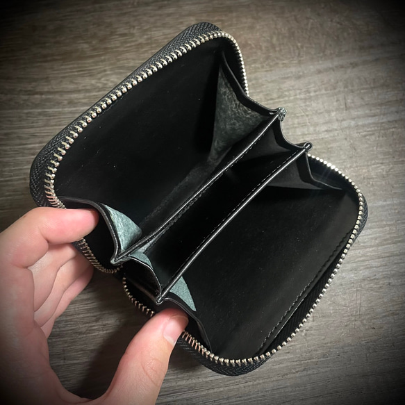 スティングレイ ミニ財布 レディース メンズ コインケース 小銭入れ ブラック ネイビー グリーン 財布 エイ革 14枚目の画像