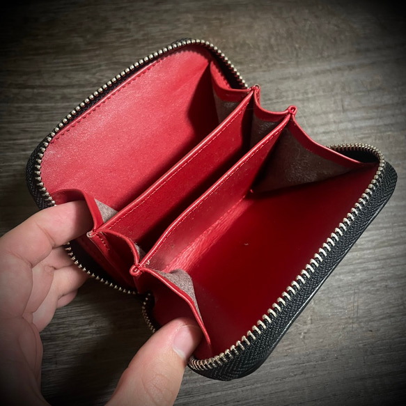 スティングレイ ミニ財布 レディース メンズ コインケース 小銭入れ ブラック ネイビー グリーン 財布 エイ革 18枚目の画像
